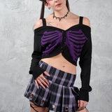Banned Apparel Black & Purple Ligeia Knitted Cardigan