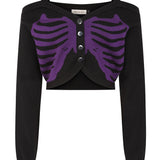 Banned Apparel Black & Purple Ligeia Knitted Cardigan
