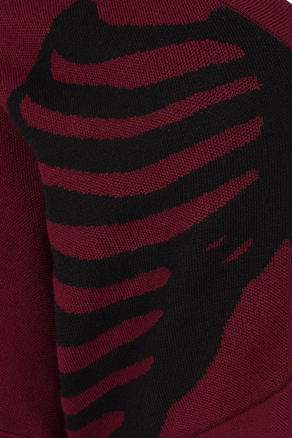 Banned Apparel Red & Black Ligeia Knitted Cardigan