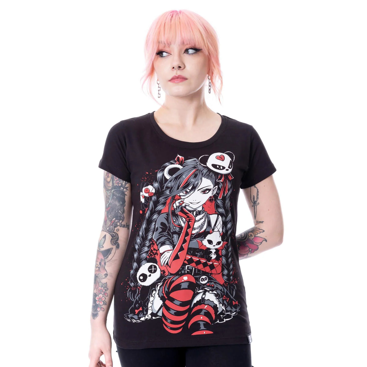 Cupcake Cult Panda Cult T-Shirt Women's Alternative Goth Emo Punk Top