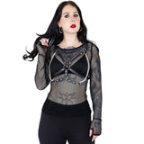 Poizen Industries Sabrina Harness Occult Black PVC Adjustable Body Harness