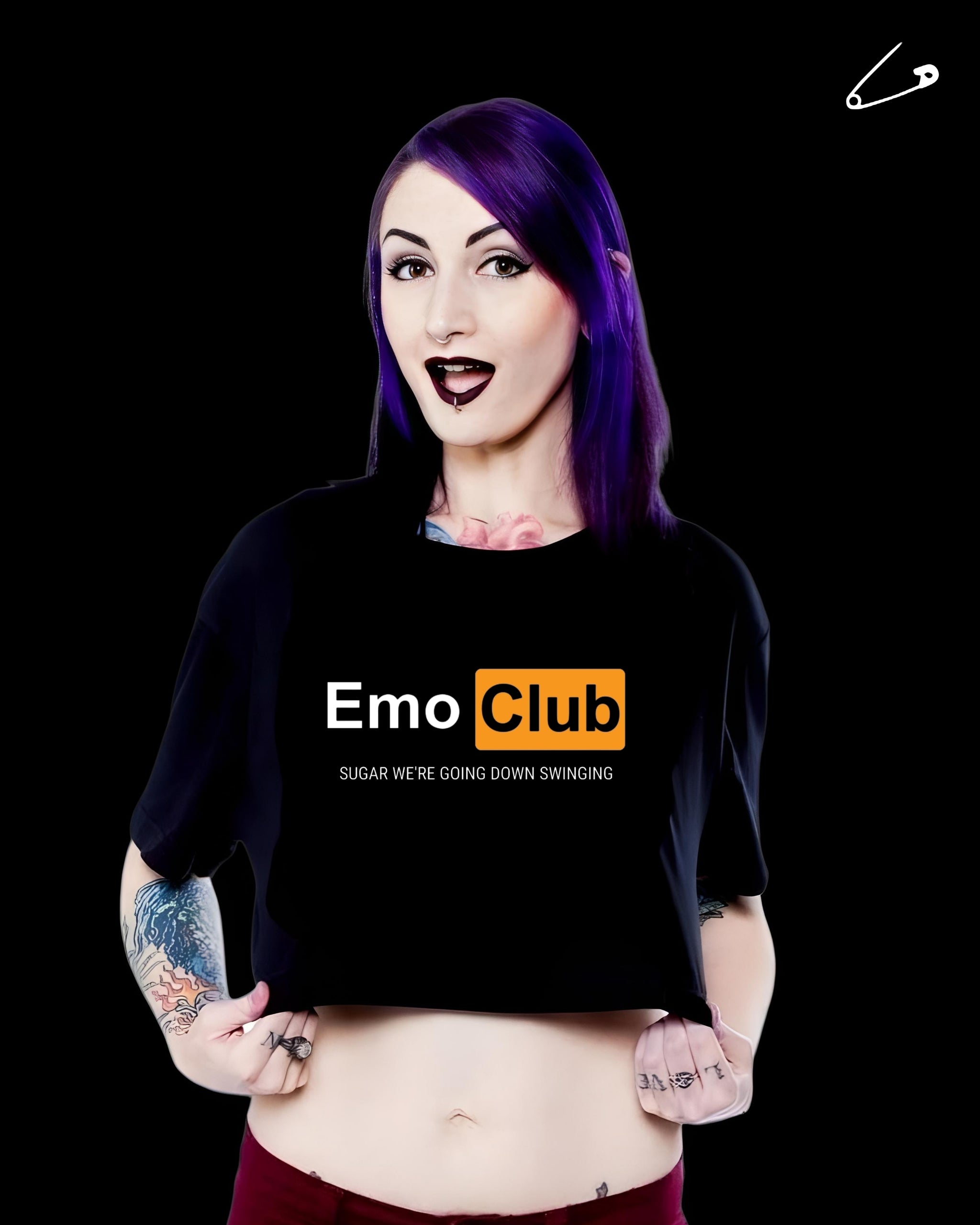 Emo Club Black Crop Top