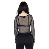Poizen Industries Sabrina Harness Occult Black PVC Adjustable Body Harness