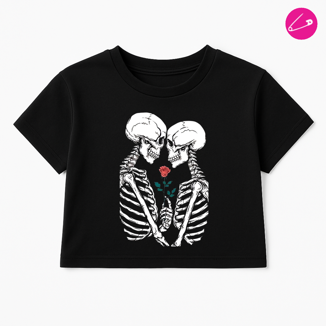 Love Will Tear Us Apart Alternative Occult Emo Punk Rock Metal Gothic Crop Top