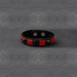 Red Check 1 Row Studded Alternative Wristband