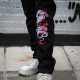 Punk'd Image Dragon Black Cargo Carpenter Jeans