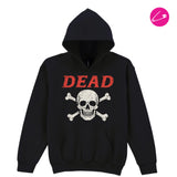 Dead Rock Punk Rock Alt Emo Goth Skull Crossbones Long Sleeve Pull Over Hoodie