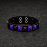 Purple Check 1 Row Studded Alternative Wristband