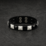 White Check 1 Row Studded Alternative Wristband
