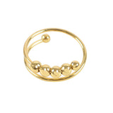 Anti-Anxiety Stress Relief Fidget Ring – Adjustable Spinner Beads for Calm, Focus & Meditation (Gold)
