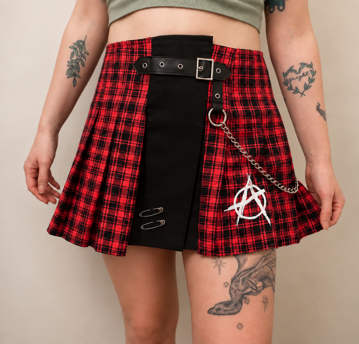 Hell Girl Pink Fuchsia Tartan Anarchy Skirt