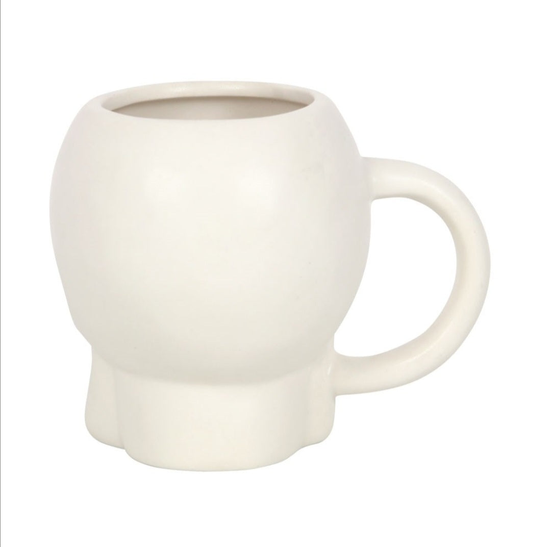 Matte White Skull Mug 500ml Gothic Ceramic Coffee Cup