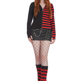 Banned Apparel Red Black Striped Shiori Cat Ears Hoodie