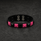 Pink Check 1 Row Studded Alternative Wristband