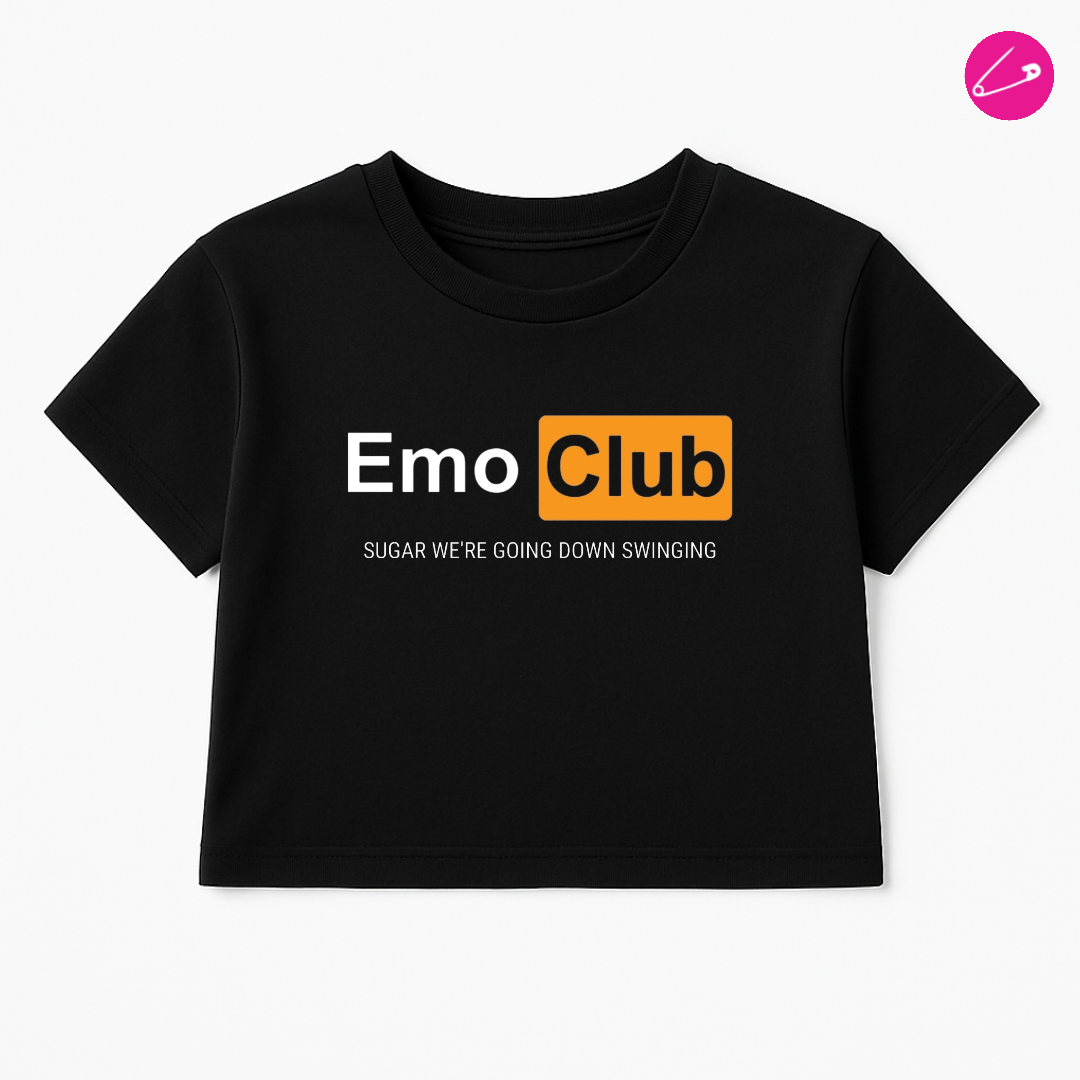 Emo Club Black Crop Top