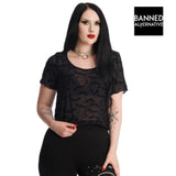 Banned Apparel Prayers Mesh Top Gothic Punk Alternative Skater Emo Grunge