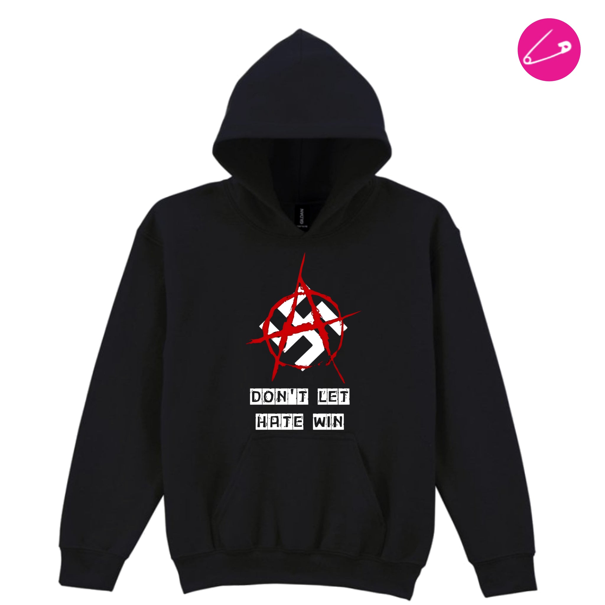 Don't Let Hate Win Black Pullover Long Sleeve Hoodie