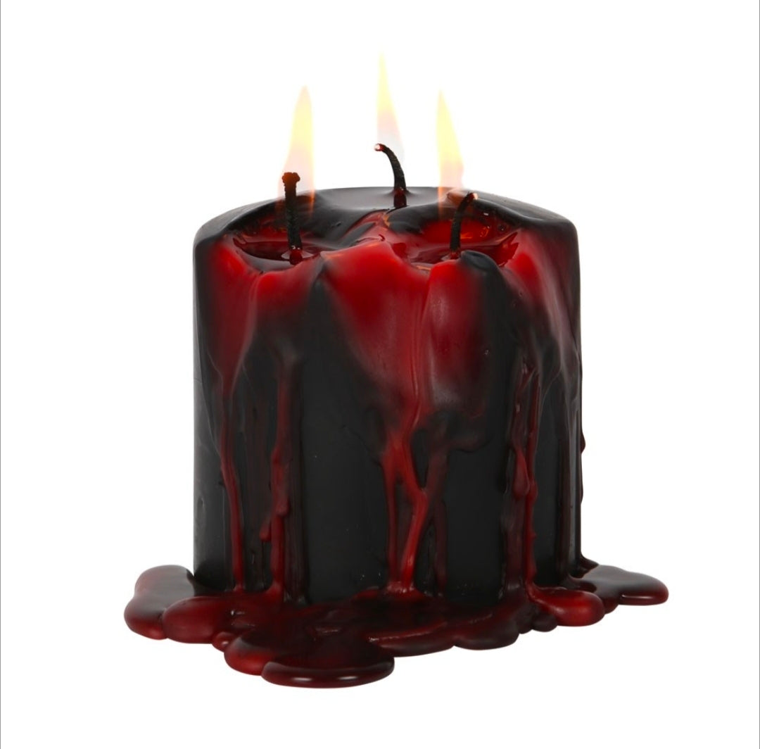 Vampire Blood Pillar Candle  Bleeding Wax Gothic Candle Victorian Vampire Range