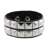 Regan 2 Row Silver Studded Alternative Gothic Punk Rock Grunge Occult Wristband