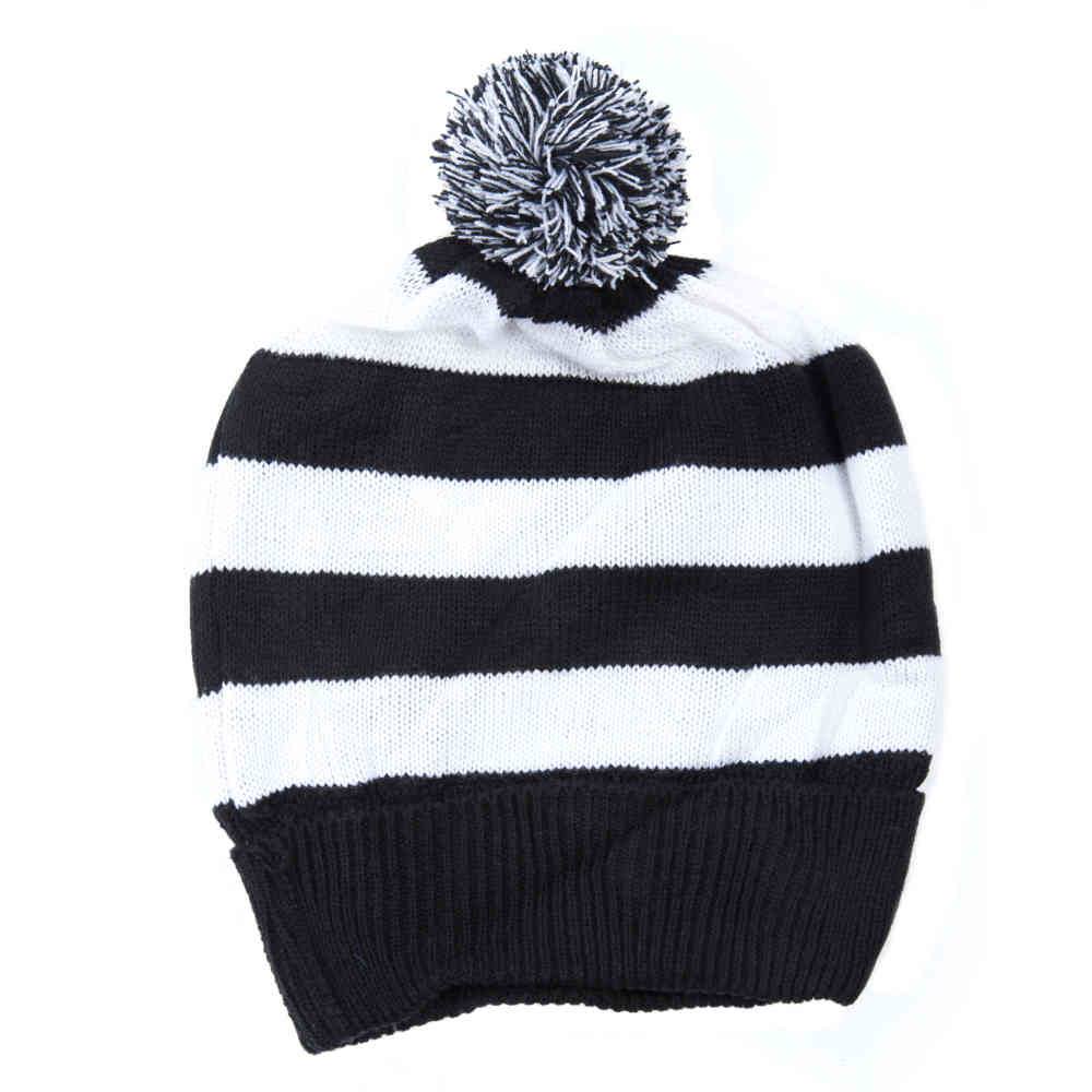 Heartless Rayne Striped Beanie Hat with Pom Pom