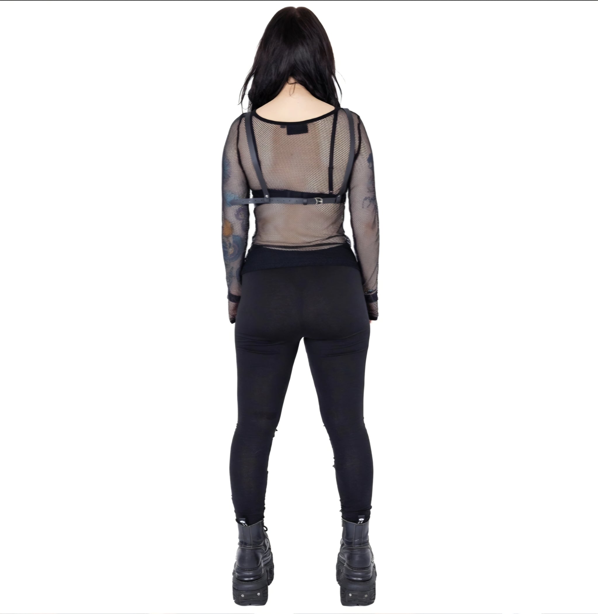 Poizen Industries Sabrina Harness Occult Black PVC Adjustable Body Harness
