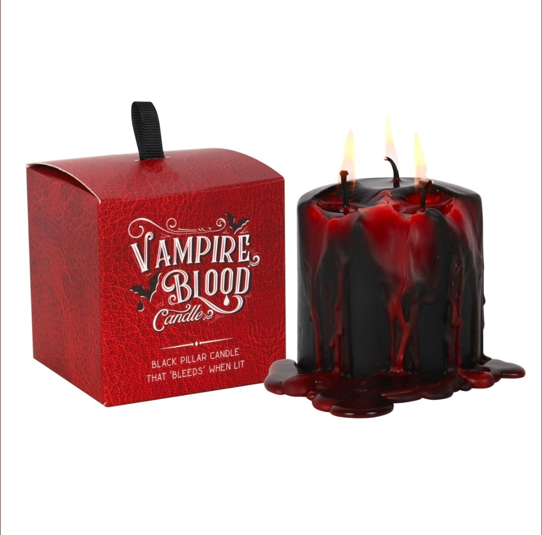 Vampire Blood Pillar Candle  Bleeding Wax Gothic Candle Victorian Vampire Range