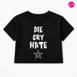 Die Cry Hate Gothic Occult Crop Top