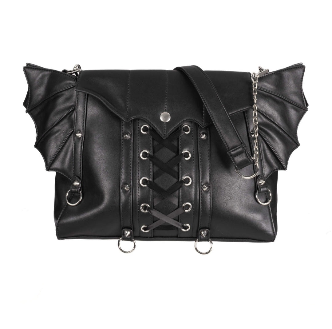 Poizen Industries Covenwing Black Gothic Shoulder Bag