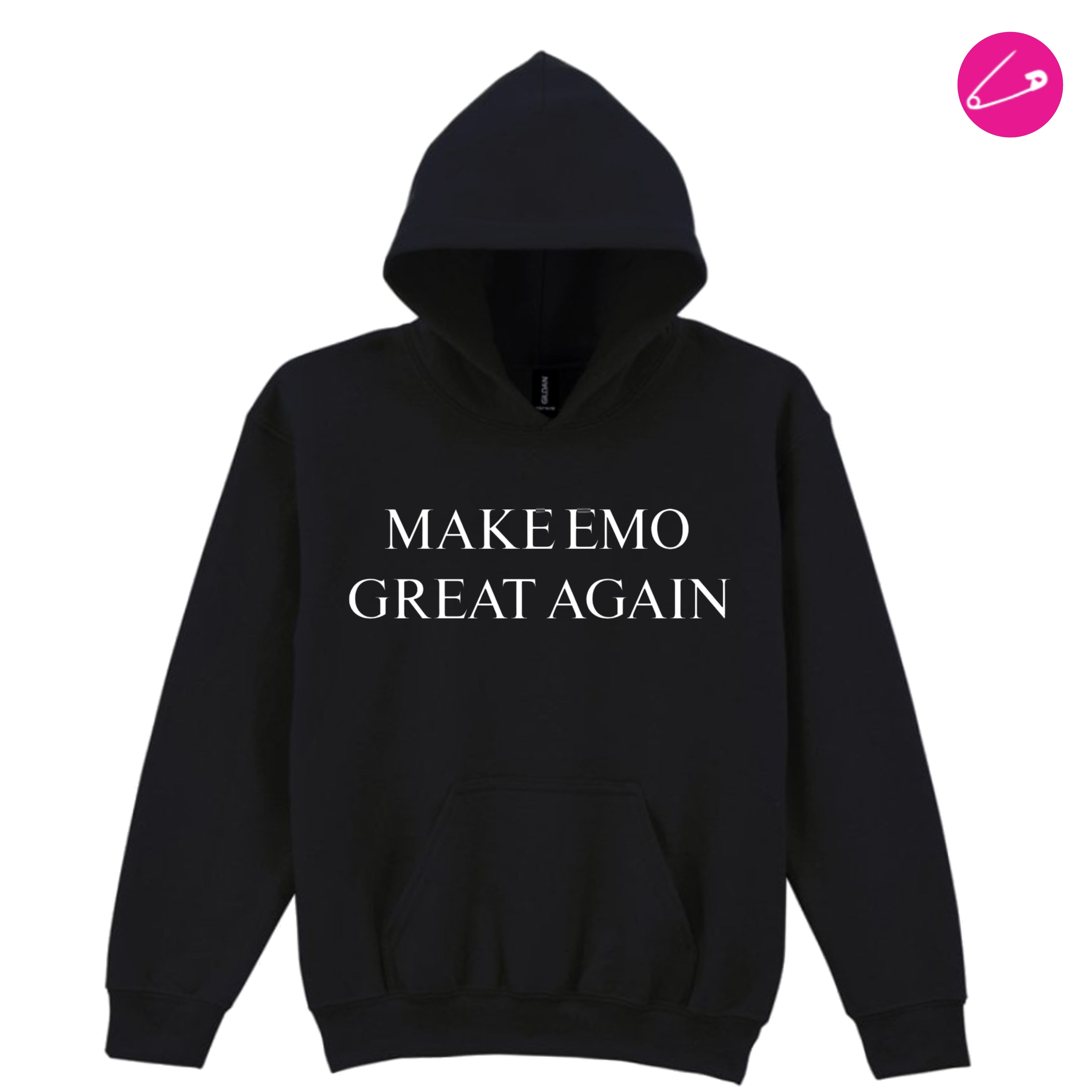 Make Emo Great Again Alternative Emo Punk Gothic Rock Funny Graphic Print Hoodie