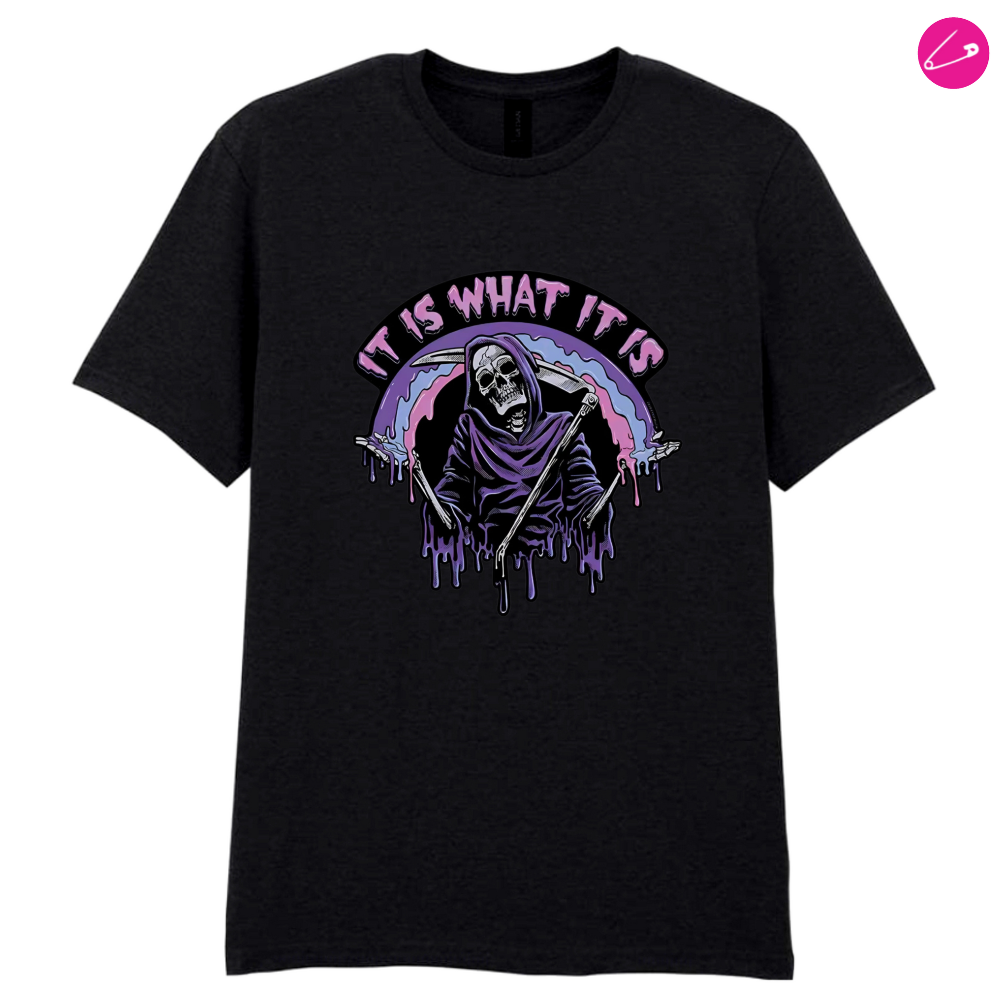 It Is What It Is Punk Gothic Emo Alternative Funny Drippy Skeleton T-Shirt