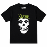 Official Misfits Skull & Logo Black Alt Emo Goth Kids T-Shirt