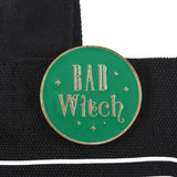 Bad Witch Social Club Tote Bag with Pin Badge – Witchy Polycotton Gothic Shopper