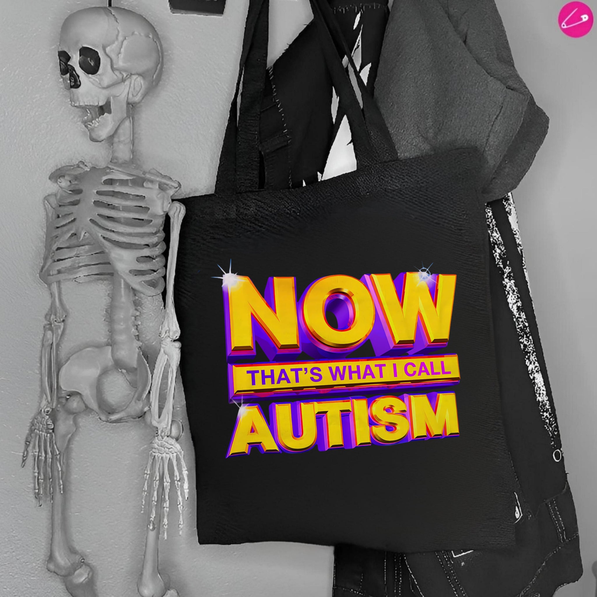 Now That's What I Call Autism Funny Parody Tote Bag