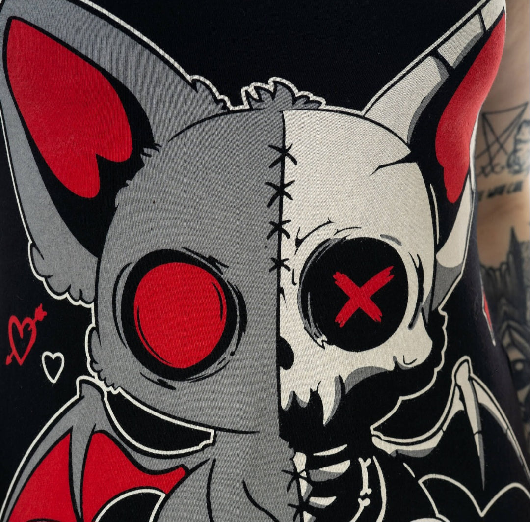 Heartless Team Dead Inside Black Goth Graphic Varsity Top