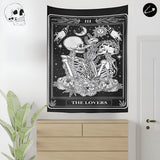 Skeleton Lovers Dead Inside Alt Aesthetic Home Decor Wall Tapestry