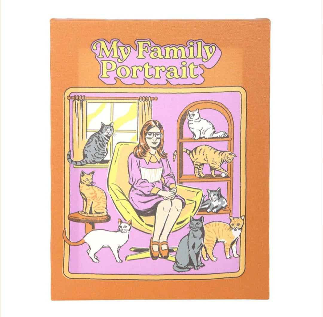 Steven Rhodes “My Family Portrait” Canvas Plaque – 19 x 25cm Wall Plaque Art