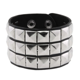 Regan 3 Row Silver Studded Alternative Gothic Punk Rock Grunge Occult Wristband