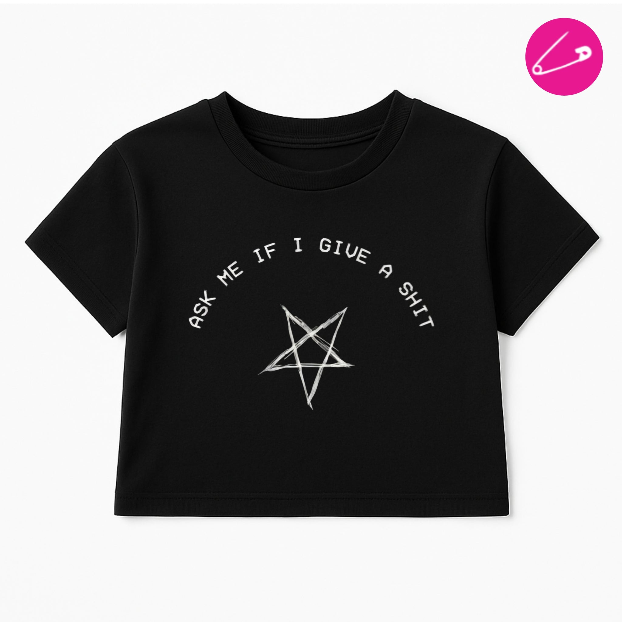 Ask Me Alternative Gothic Punk Rock Funny Grunge Occult Skater Mosher Crop Top