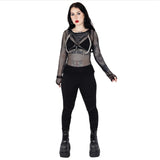 Poizen Industries Sabrina Harness Occult Black PVC Adjustable Body Harness