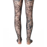 Poizen Industries Alt Black Web Weaver Tights Emo Punk Grunge